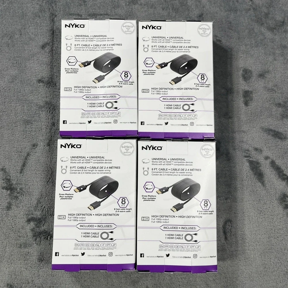 4 Pack Universal‎ HDMI Cable Gold Connections Connect TV Gaming Cord Lot NEW